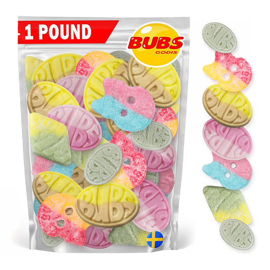 BUBS Sweets Swedish Candy Mix - Tutti Frutti Rhombs - (fast shipping) - Gelatine-free and free from animal additives.