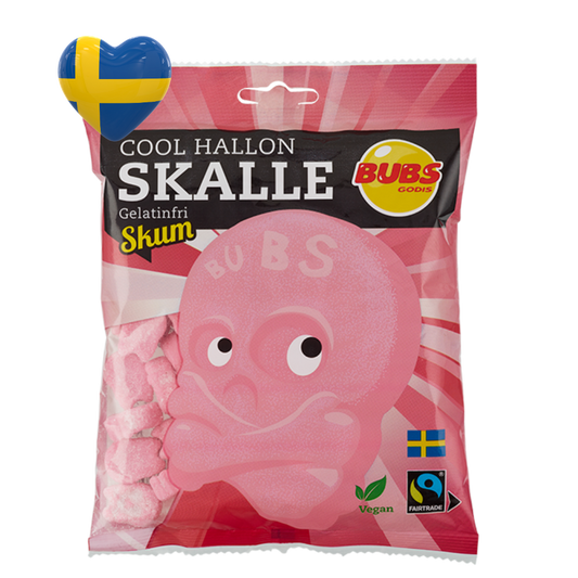 BUBS Candy Sour - Cool Raspberry Skull Foam - Gelatine Free