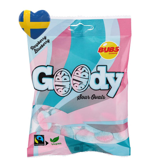 BUBS Godis GOODY Sour Raspberry - Blueberry BUBS, Swedish Candy, BUBS Candy, Godis, Swedish Sweets, Sweden, Gifts, Original, Sour