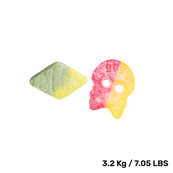 Swedish Candy - BUBS Mix Bag - Giant Sour Skulls - Sour Foam Rombs Tutti Frutti