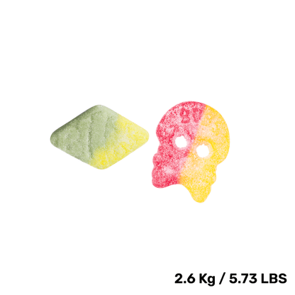 Swedish Candy - BUBS Mix Bag - Giant Sour Skulls - Sour Foam Rombs Tutti Frutti