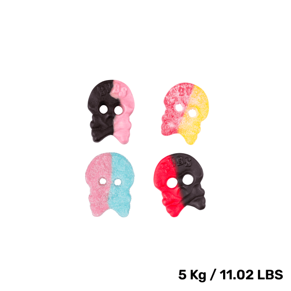 Swedish Candy - BUBS Skull Mix Bag - Dizzy -  Raspberry/Liquorice -  Giant Sour - Raspberry/Liquorice Foam -