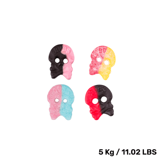 Swedish Candy - BUBS Skull Mix Bag - Dizzy -  Raspberry/Liquorice -  Giant Sour - Raspberry/Liquorice Foam -